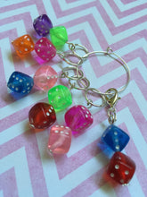 Load image into Gallery viewer, Set of 6 Dice Stitch Markers
