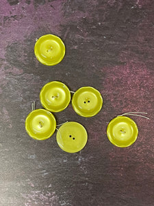 Vintage French Yellow Buttons, 25mm