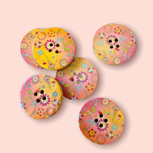 Large Flower Pattern Buttons, 30mm