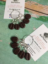Load image into Gallery viewer, Set of Coffee Beans Stitch Markers Progress Keepers
