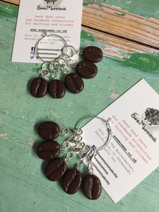 Set of Coffee Beans Stitch Markers Progress Keepers