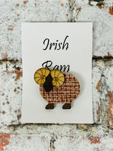 Load image into Gallery viewer, Vintage Tweed Irish Ram Brooch
