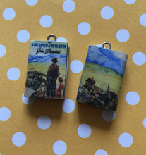 Load image into Gallery viewer, Miniature Book Charm Stitch Marker, Grapes of Wrath, John Steinbeck inspired
