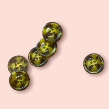 Load image into Gallery viewer, Yellow and Brown Speckled Buttons, 19mm
