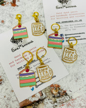 Load image into Gallery viewer, Set of 2 Tea and Cake Stitch Markers
