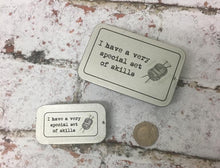 Load image into Gallery viewer, Notions Tin, Special Set of Skills, Knitting

