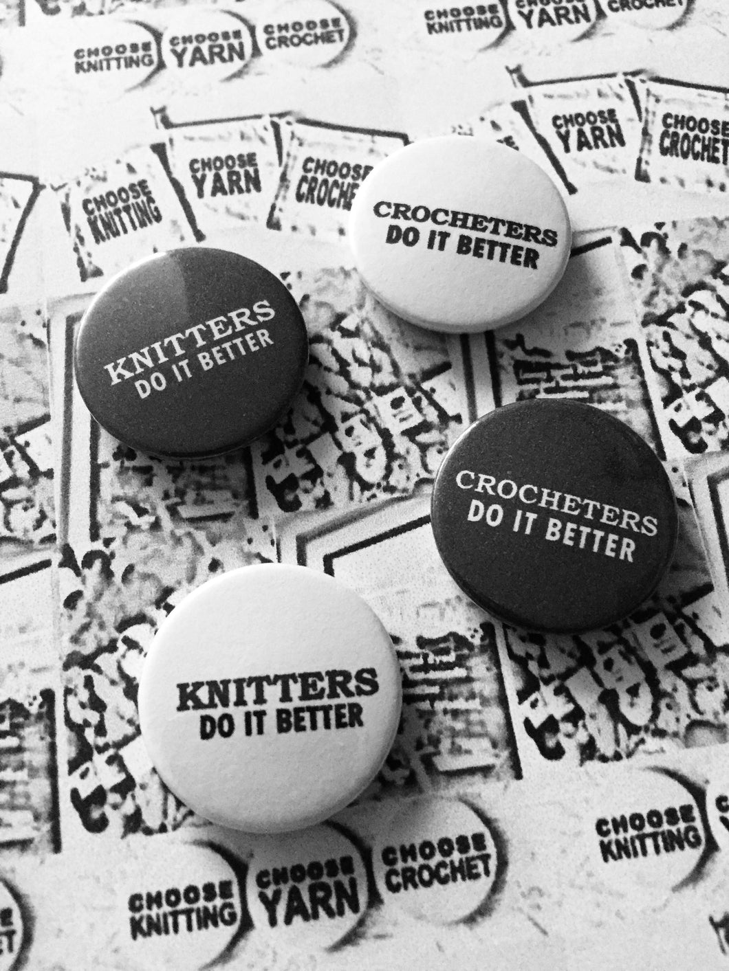 Knitters Do It Better Pinback Button Badge, 25mm