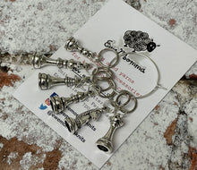 Load image into Gallery viewer, Set of 6 Chess Themed Stitch Markers

