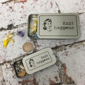 Notions Tin, Knit Happens