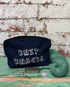 Knit Knacks Denim Indigo Notions Pouch
