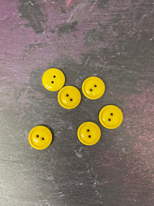 Vintage French Chunky Yellow Buttons, 21mm