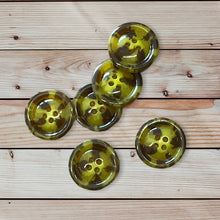 Load image into Gallery viewer, Yellow and Brown Speckled Buttons, 19mm
