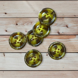 Yellow and Brown Speckled Buttons, 19mm