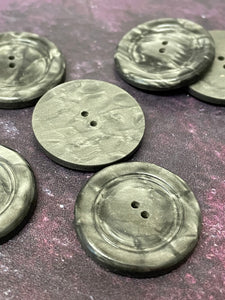 Vintage French Grey Swirl Buttons, 25mm