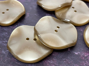 Vintage French Amber Opalescent Buttons, 35mm
