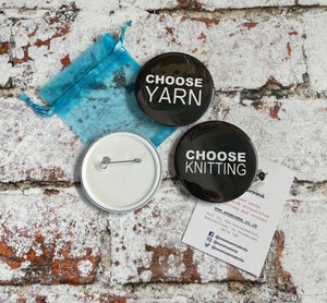 Choose Knitting, Yarn, Crochet Pocket Mirror, Pinback Badge, Fridge Magnet, 58mm