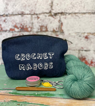 Load image into Gallery viewer, Crochet Mabobs Denim Indigo Notions Pouch
