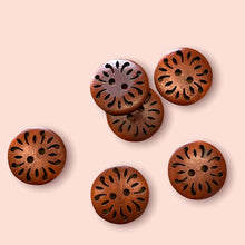 Load image into Gallery viewer, Hollow Floral Carved Buttons, 23mm
