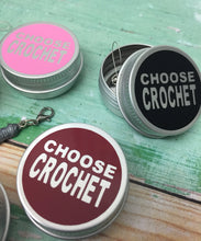 Load image into Gallery viewer, Round Notions Tin, Choose Crochet
