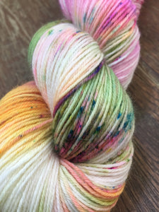 Superwash Bluefaced Leicester Nylon Ultimate Sock Yarn, 100g/3.5oz, Look at the Flowers
