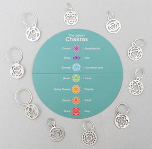 KnitPro The Mindful Collection: Stitch Markers: Chakra: Sterling Silver Plated