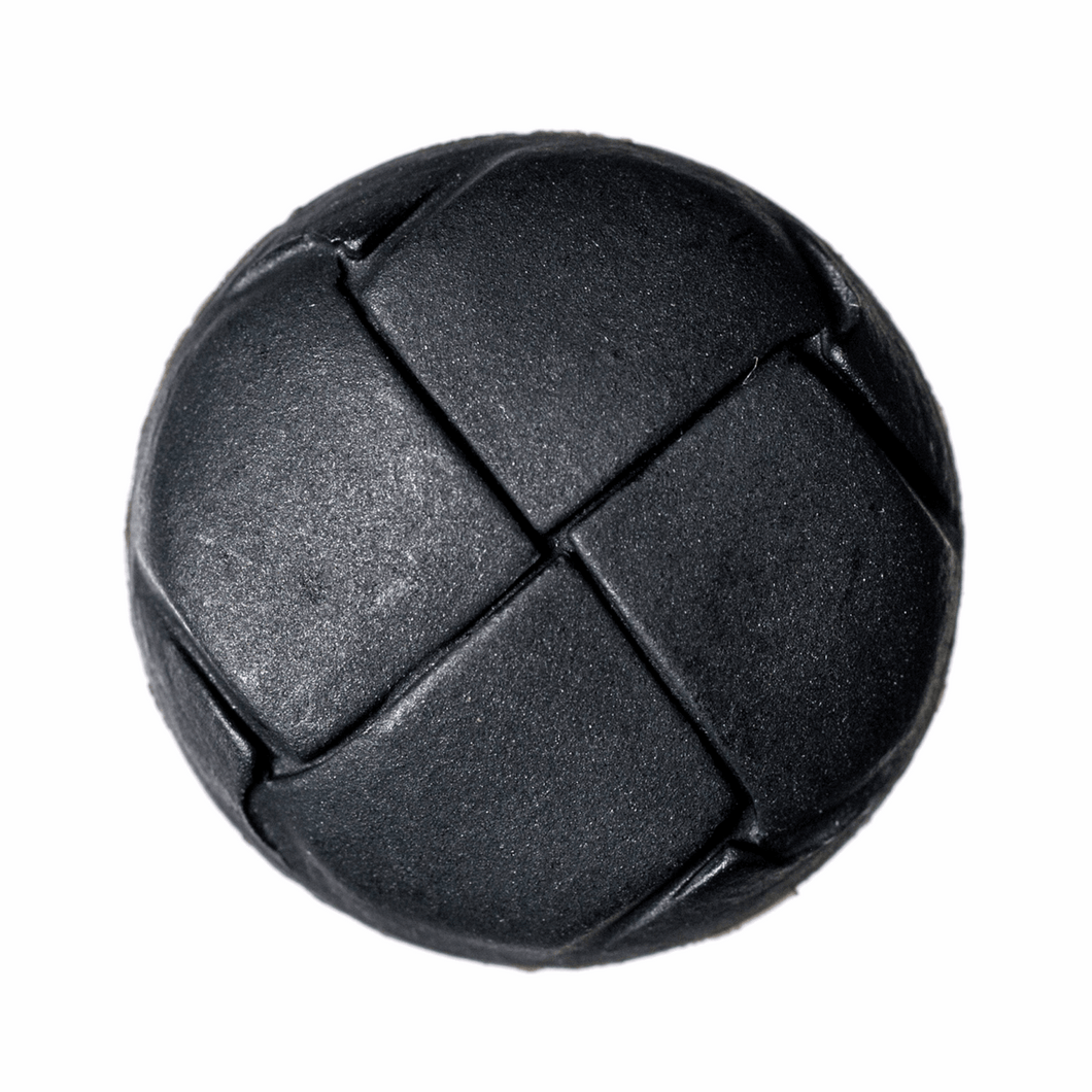 Imitation Leather Buttons, Black, 23mm