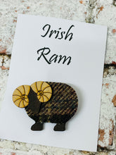 Load image into Gallery viewer, Vintage Tweed Irish Ram Brooch
