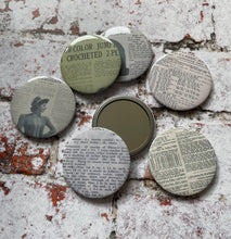 Load image into Gallery viewer, Vintage Knitting and Crochet Pattern Pocket Mirror
