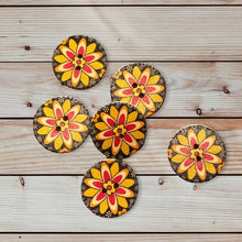 Load image into Gallery viewer, Wooden Floral Buttons, 30mm

