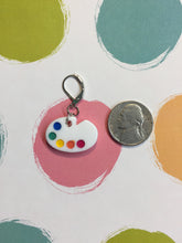 Load image into Gallery viewer, Set of 4 Paint Palette Charms Stitch Markers Progress Keepers
