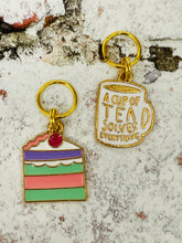 Load image into Gallery viewer, Set of 2 Tea and Cake Stitch Markers
