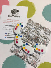 Load image into Gallery viewer, Set of 4 Paint Palette Charms Stitch Markers Progress Keepers
