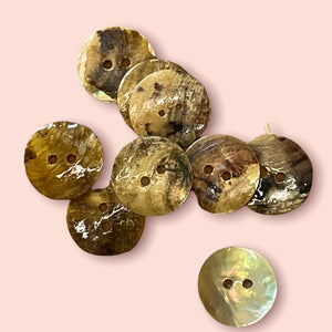 Light Gold Mother of Pearl Shell Buttons, 20mm