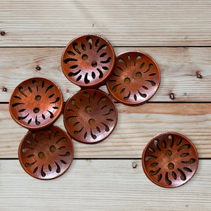 Hollow Floral Carved Buttons, 23mm