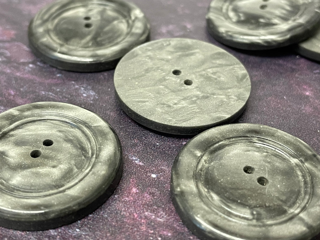 Vintage French Grey Swirl Buttons, 25mm