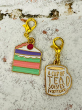 Load image into Gallery viewer, Set of 2 Tea and Cake Stitch Markers
