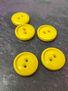 Vintage French Chunky Yellow Buttons, 21mm