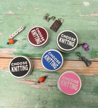 Load image into Gallery viewer, Round Notions Tin, Choose Knitting
