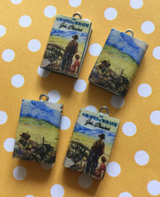 Load image into Gallery viewer, Miniature Book Charm Stitch Marker, Grapes of Wrath, John Steinbeck inspired
