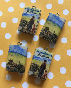 Miniature Book Charm Stitch Marker, Grapes of Wrath, John Steinbeck inspired