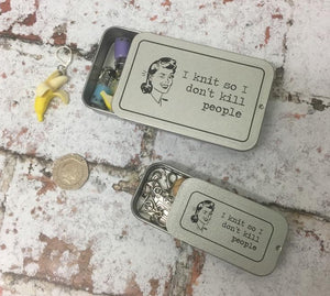 Notions Tin, I Knit So I Don't Kill People