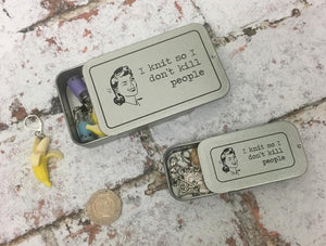 Notions Tin, I Knit So I Don't Kill People