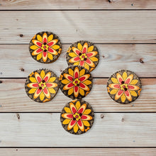 Load image into Gallery viewer, Wooden Floral Buttons, 30mm

