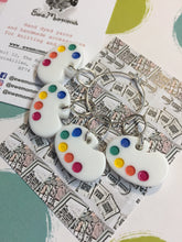 Load image into Gallery viewer, Set of 4 Paint Palette Charms Stitch Markers Progress Keepers
