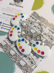Set of 4 Paint Palette Charms Stitch Markers Progress Keepers