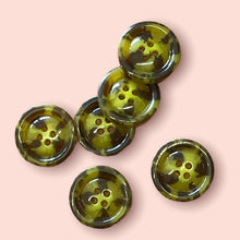Load image into Gallery viewer, Yellow and Brown Speckled Buttons, 19mm
