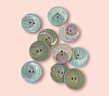 Load image into Gallery viewer, Celtic Knot Ceramic Buttons, 33mm
