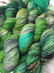 Superwash Merino Nylon Titanium Sock Yarn, 100g/3.5oz, Fezziwig Alive Again