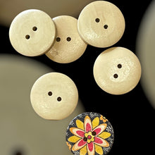 Load image into Gallery viewer, Wooden Floral Buttons, 30mm
