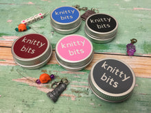 Load image into Gallery viewer, Round Notions Tin, Knitty Bits
